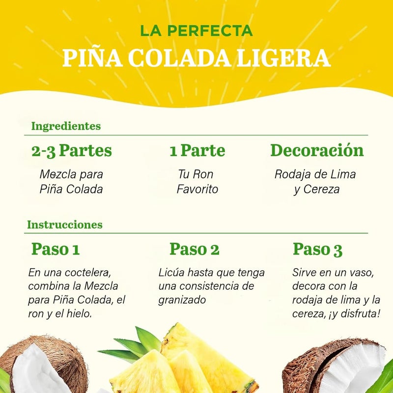 Jordan's Skinny Mixes Pina Colada Mix, Flavored Cocktail Mixer for Drinks, Tropical Drink Flavoring for Cocktails & Mocktails, Low Calorie, Gluten Free, Keto Friendly, 32 Fl Oz, 1 Pack - Image 4