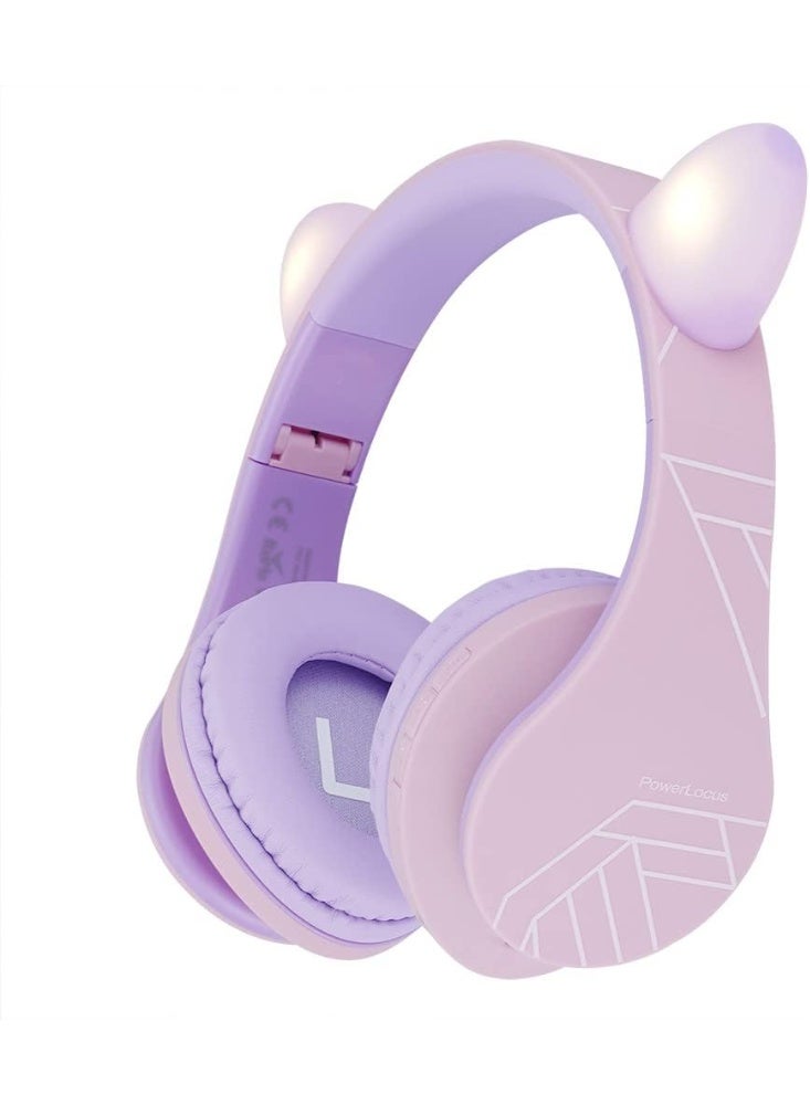 PowerLocus Children's Bluetooth Headphones, P2 Headphones for Children with Volume Limited to 85db, Wireless and Wired Headphones, Foldable and Adjustable Headphones, Comfortable Headphones - Image 1