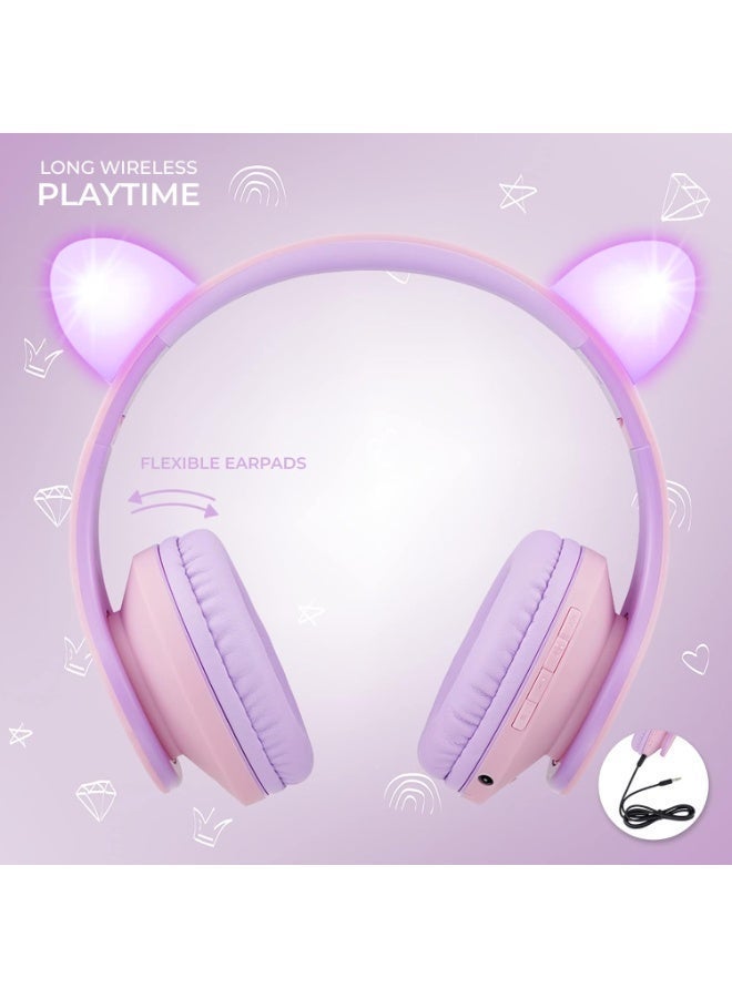 PowerLocus Children's Bluetooth Headphones, P2 Headphones for Children with Volume Limited to 85db, Wireless and Wired Headphones, Foldable and Adjustable Headphones, Comfortable Headphones - Image 2