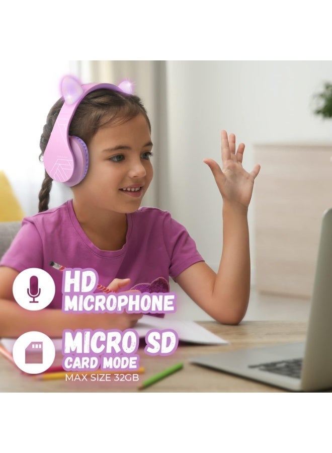 PowerLocus Children's Bluetooth Headphones, P2 Headphones for Children with Volume Limited to 85db, Wireless and Wired Headphones, Foldable and Adjustable Headphones, Comfortable Headphones - Image 5