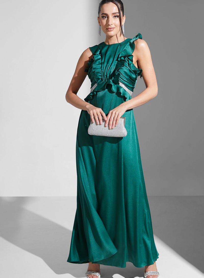 Namshi x Emerald Ruffle Trim Dress  - Image 5