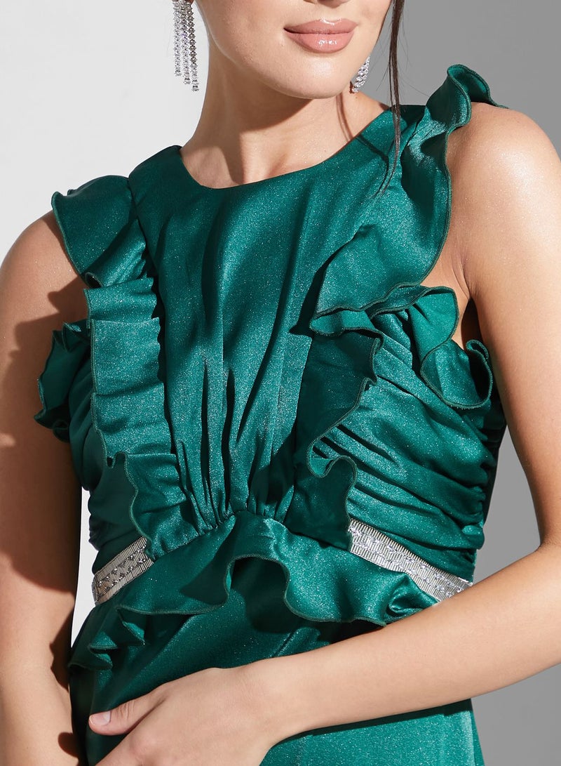 Namshi x Emerald Ruffle Trim Dress  - Image 4