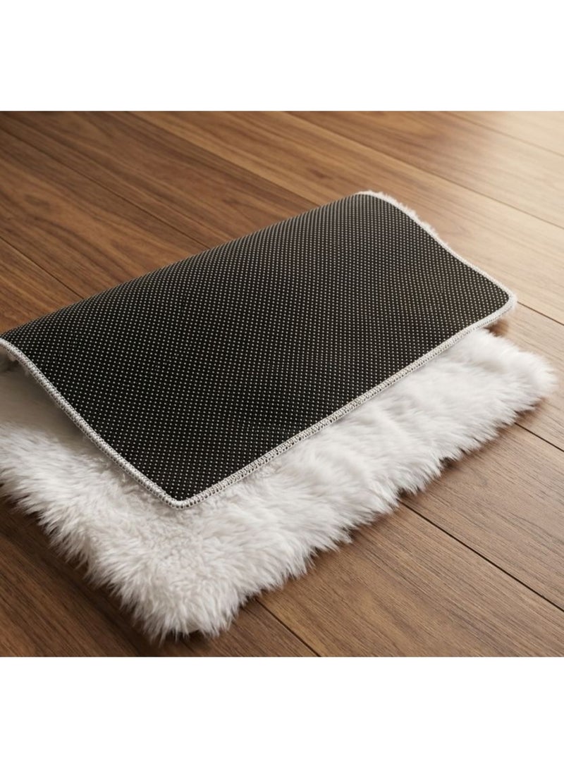 High‑quality fur small rug with a luxurious soft feel Made from ultra‑plush fibers for maximum comfort Non‑slip backing keeps the rug firmly in place Anti‑allergic material safe for sensitive skin Durable construction that stays fluffy and elegant Perfect for bedrooms, living rooms, and cozy corners - Image 3