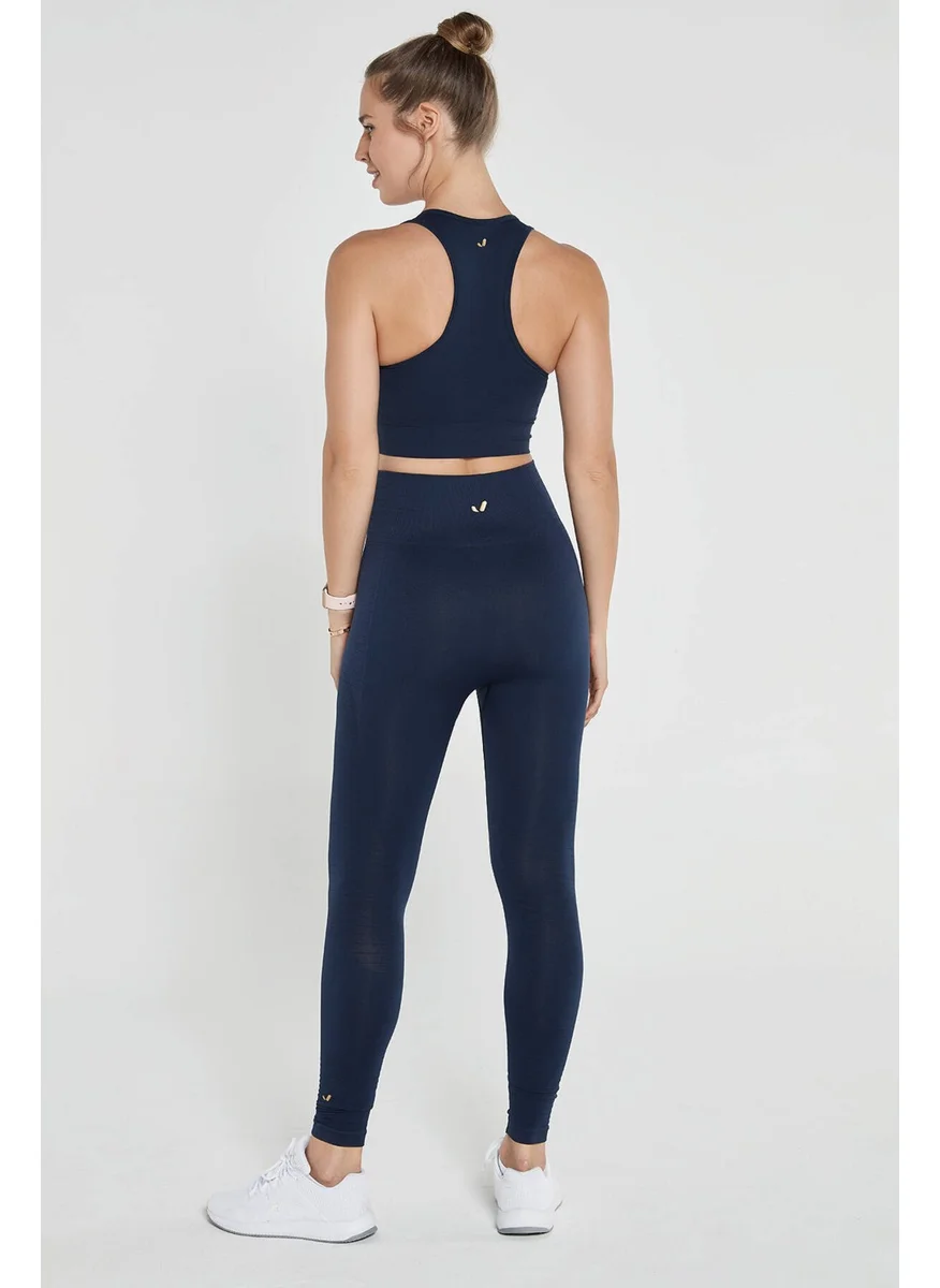 Jerf Gela High Waist, Flexible and Lifting Sports Tights Navy Blue