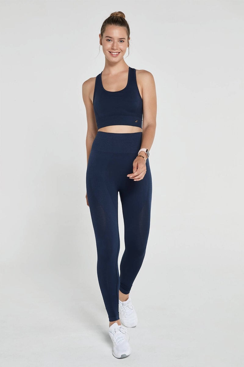 Jerf Gela High Waist, Flexible and Lifting Sports Tights Navy Blue  - Image 2