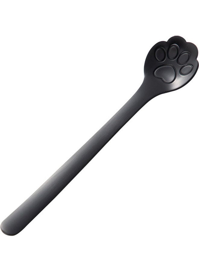 NIBEMINENT Stainless Steel Coffee Drink Dessert Kitchen Mixing Spoon Black 