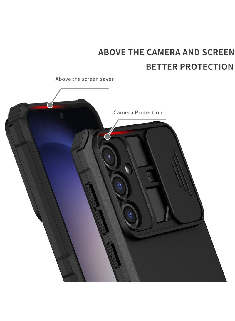 Samsung Galaxy S23 FE 5G Black Mobile Phone Case Cover, Innovative Telescopic Bracket, Sliding Protection Camera Window, Bumper Shockproof Phone Back Cover - Image 3