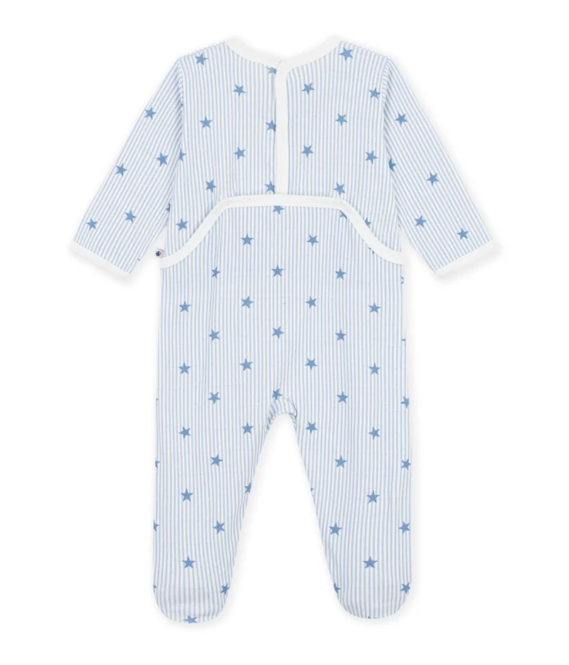 بيتي باتو Babies' Star-Print Fleece Pyjama Suit With A Back Opening