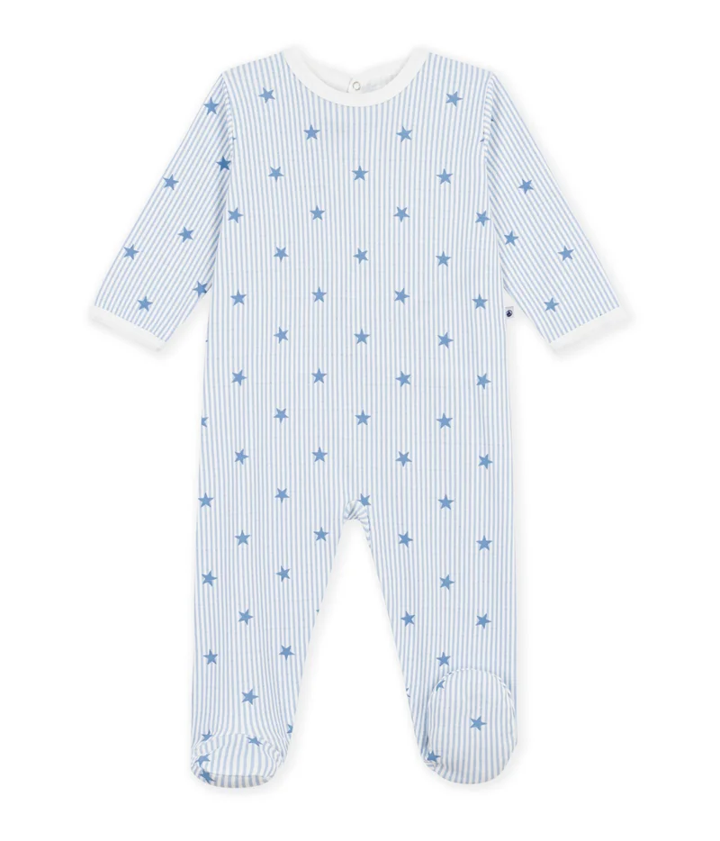 بيتي باتو Babies' Star-Print Fleece Pyjama Suit With A Back Opening