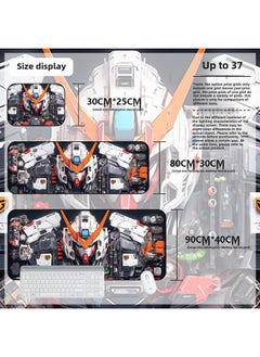 Mouse Pad Oversized Gundam Computer Keyboard Pad Cartoon Game Mouse Pad Boys E-sports Computer Thickened Desk Pad-Color:900*400*2mm-Pattern:Up To 37