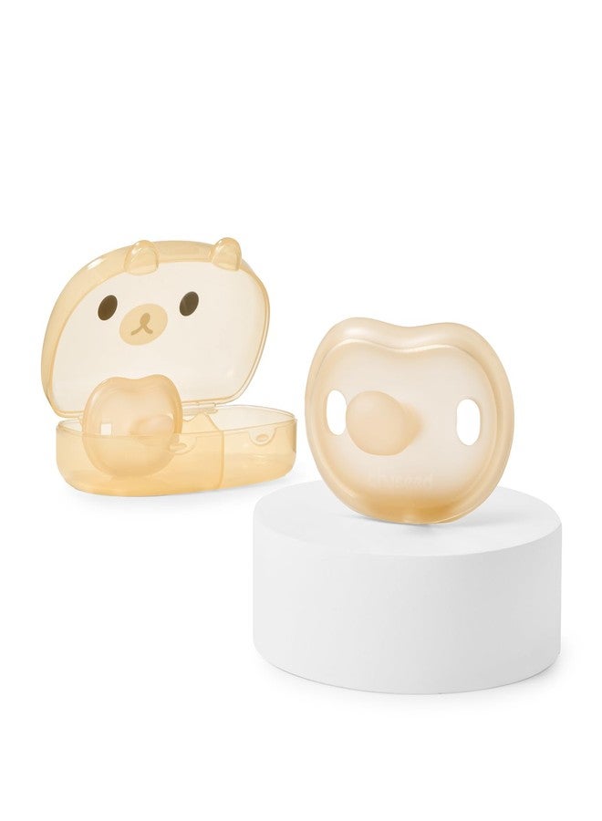 Thyseed Newborn Silicone Pacifier, Ultra-Light One-Piece, Sensitive-Skin Shield, for Breastfed Babies, 0-6 Months, BPA-Free, 2 Pack - Image 1