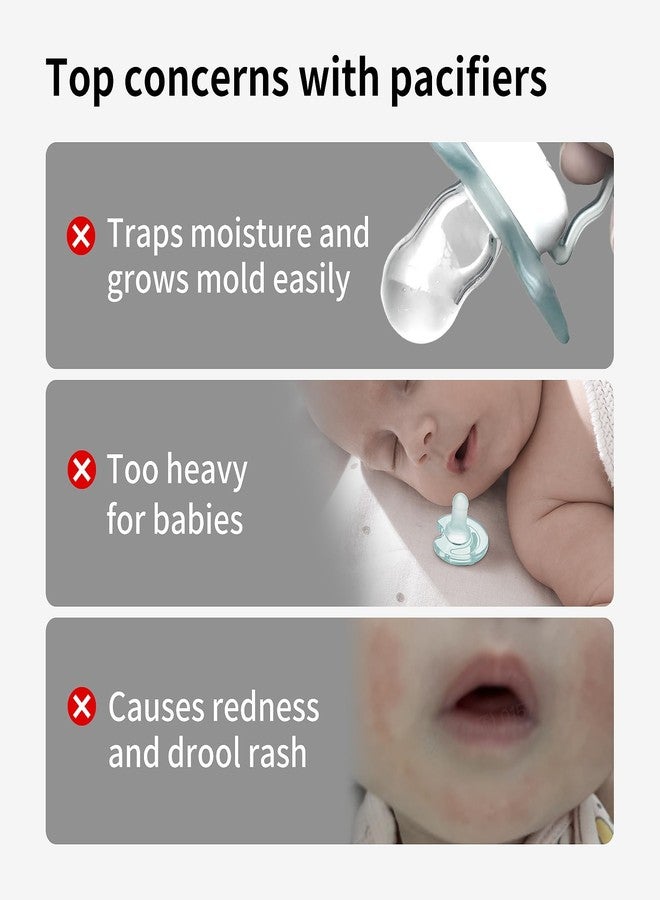 Thyseed Newborn Silicone Pacifier, Ultra-Light One-Piece, Sensitive-Skin Shield, for Breastfed Babies, 0-6 Months, BPA-Free, 2 Pack - Image 3