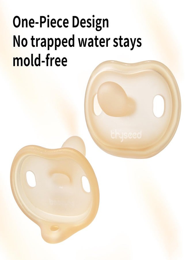 Thyseed Newborn Silicone Pacifier, Ultra-Light One-Piece, Sensitive-Skin Shield, for Breastfed Babies, 0-6 Months, BPA-Free, 2 Pack - Image 4