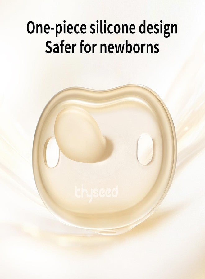 Thyseed Newborn Silicone Pacifier, Ultra-Light One-Piece, Sensitive-Skin Shield, for Breastfed Babies, 0-6 Months, BPA-Free, 2 Pack - Image 2