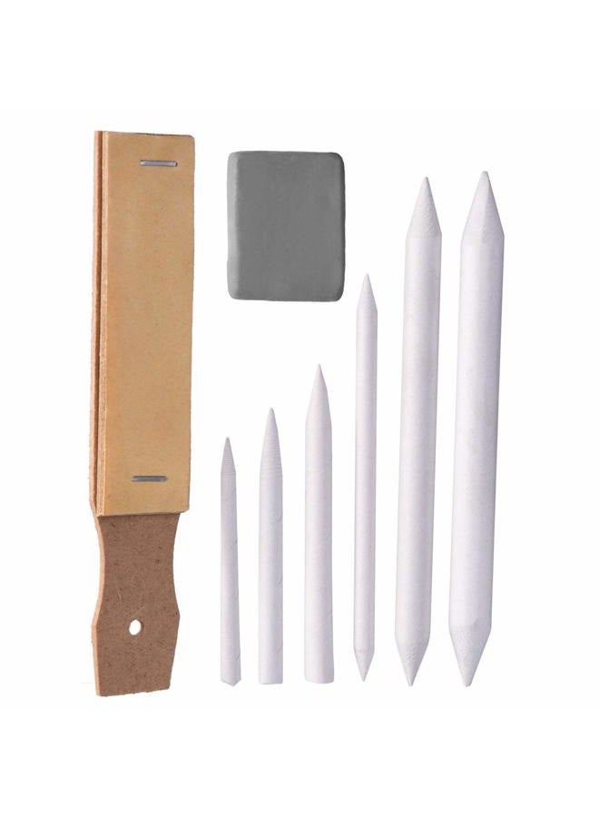 ONWON Paper Blending Stumps and Tortillions Sandpaper Pencil Sharpener Pointer Art Blenders with Kneaded Eraser for Student Sketch Drawing Tools - Image 1
