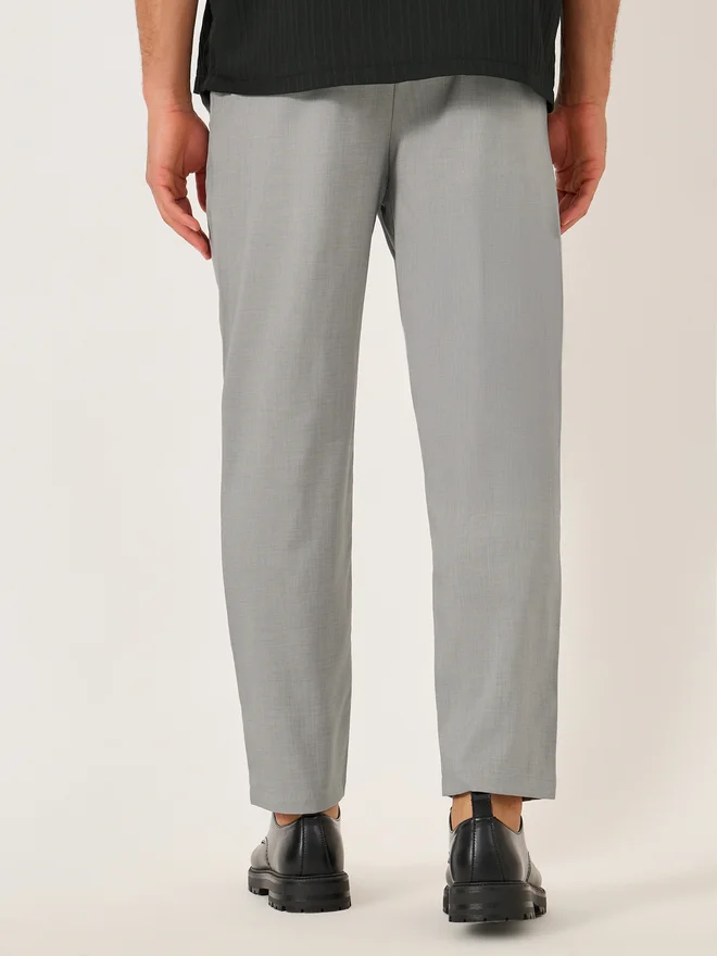 Styli Styli Men Solid Flat Front Chino Pants with Belt Loops