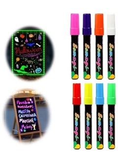 Beauenty Erasable Chalk Markers Pens Set, 8 Colors Colorful Graffiti Highlighter Marker for Flashing LED Lighted Board, Blackboard, Whiteboard, Menu Message Board, Glass, Window, Art-Chalk Pen, Whiteboard Pen  - Image 1
