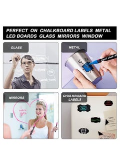 Beauenty Erasable Chalk Markers Pens Set, 8 Colors Colorful Graffiti Highlighter Marker for Flashing LED Lighted Board, Blackboard, Whiteboard, Menu Message Board, Glass, Window, Art-Chalk Pen, Whiteboard Pen  - Image 4
