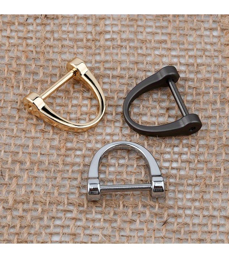 Golden 2pcs D Ring Horseshoe Shape U Shape D Rings for DIY Craft Purse Keychain Accessories - Image 2