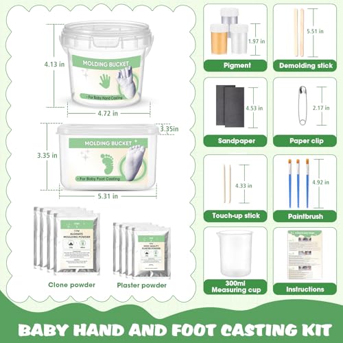 Noosuna Baby Hand and Foot Casting Kit (4 Pack), 3D Moulding Gift Set, Multiple Accessories, Baby Casting Kit for Babies 0–9 Months Old, Baby Shower, New Mom Gift, Newborn Keepsake - Image 2