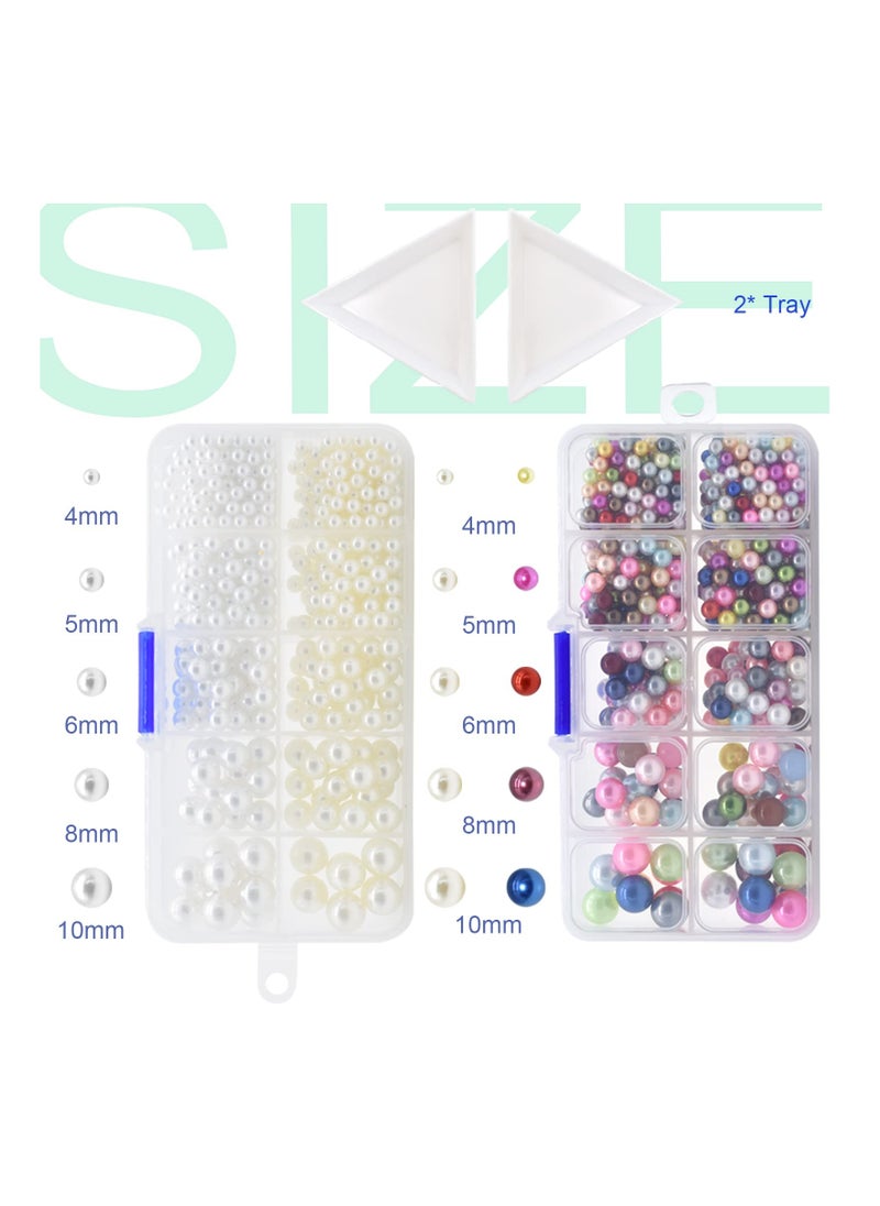 SYOSI - Pearl Setting Machine and Hand Press Pearl Setting Tools, 5 Sizes, Colorful No Holes Round Pearls Beads and Rivet Studs, Rivet Setting Machine, for Hats Clothes Skirts, Beads DIY Accessories - Image 1