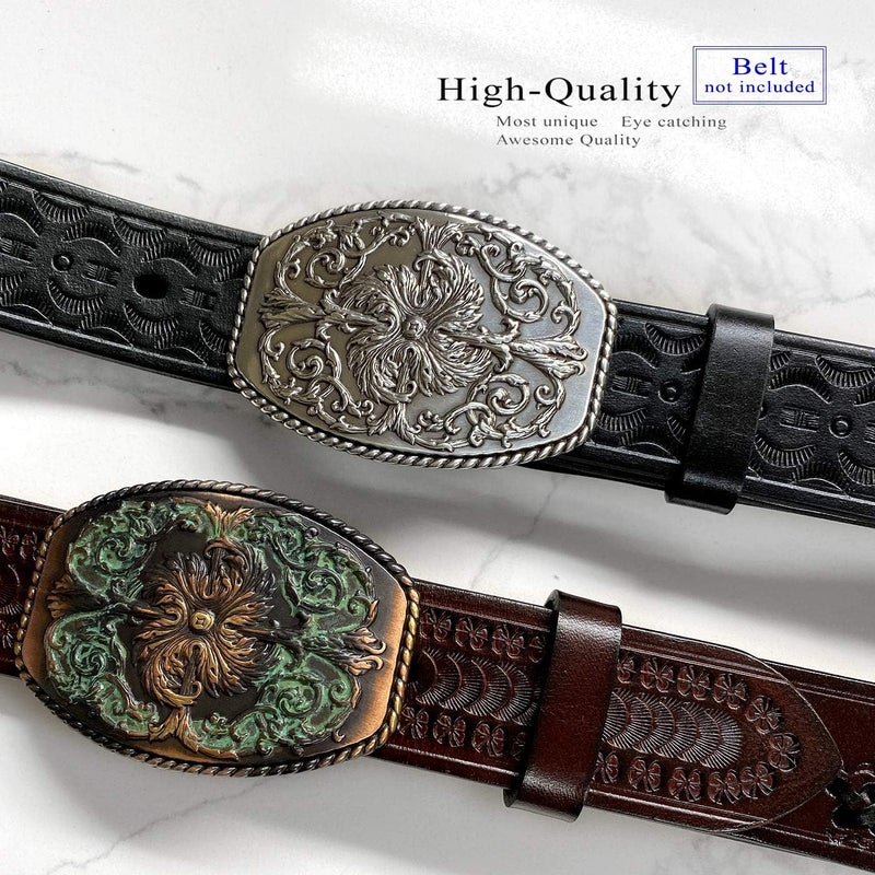 Belts.com Western Antique Floral Engraved Rope Edge Design Belt Buckle Fits 1-1/2"(38mm) Wide Belt - Image 5