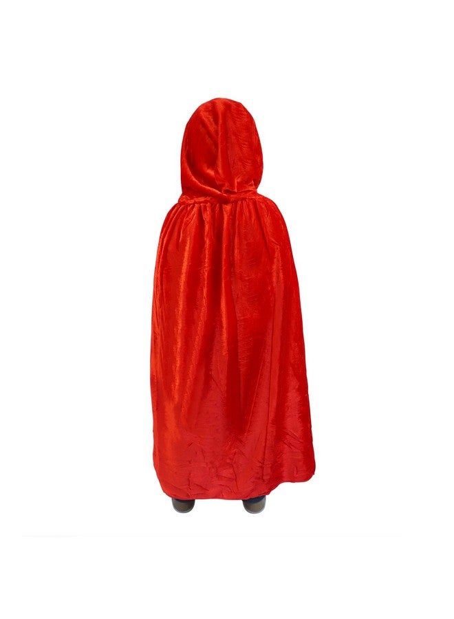 Clobeau Kids Halloween Christmas Costumes Cape Velvet Hooded Cosplay Party Cloak Wizard Robe Red - Image 1