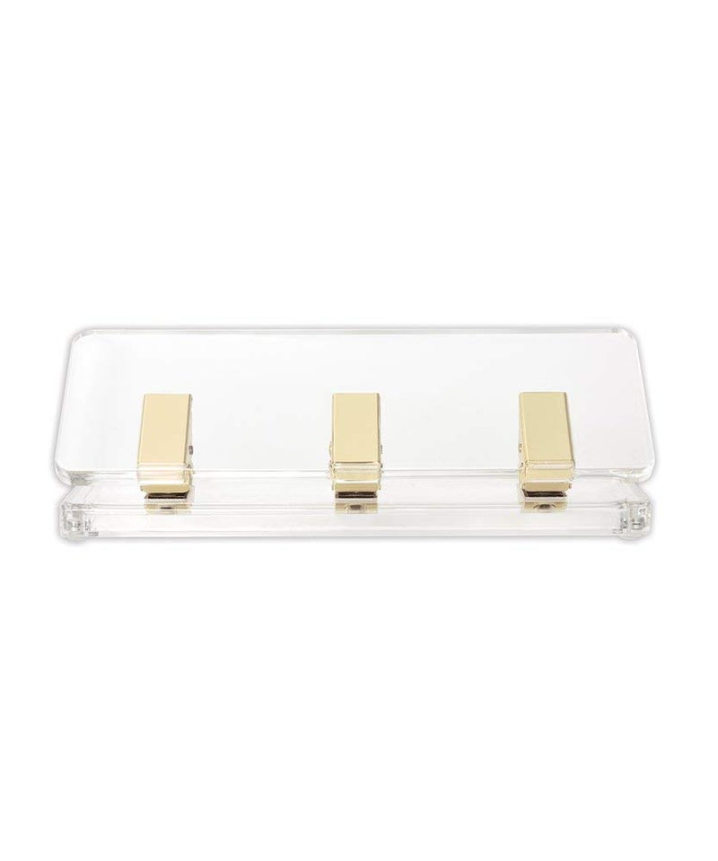 russell+hazel Acrylic Mini Hole Punch, Clear with Gold-Toned Hardware, 8.5” x 2.75” x 2.75” - Image 1