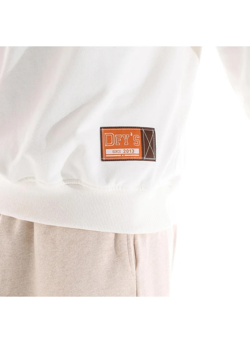 Defy's Men's Stand Collar Sweat Ecru