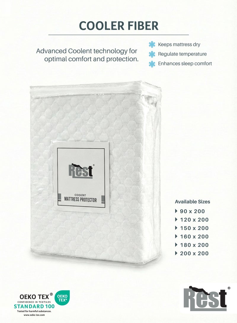 Rest Premium Coolent Mattress Protector 200x200+35CM Breathable & Waterproof - Image 4