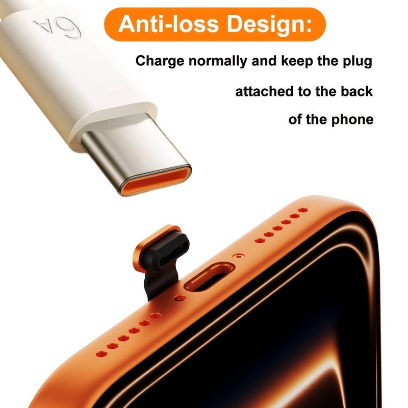 Silvery Type C Anti Lost Dust Plug Metal Speaker Mesh Cover For iPhone 17 Pro - Image 5