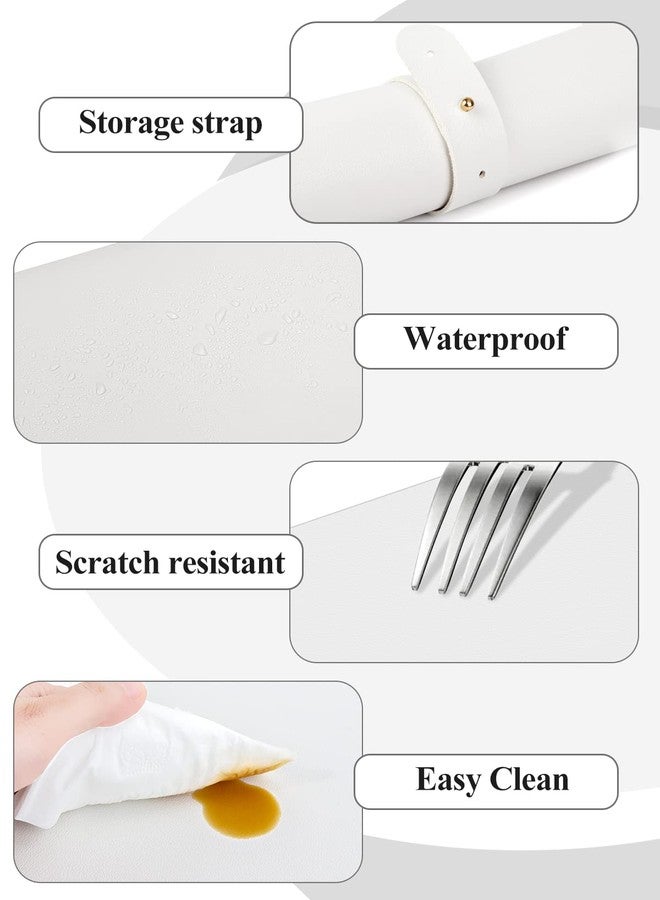 LIONVISON (MAT ONLY) White Nail Art Table Mat, Foldable Nail Art Hand Rest Pad for Nail Arm Rest Cushion, Soft Microfiber Leather Nail Mat, Manicure Pad Nail Table Pad Desk Mat for Nail Technician Salon Home - Image 3
