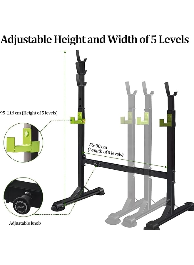 MANYUK Squat Rack Adjustable Power Rack Bench Press Rack Barbell Rack Stand for Home Gym Strength Training Fitness Workout 230kg Max Load - Image 4