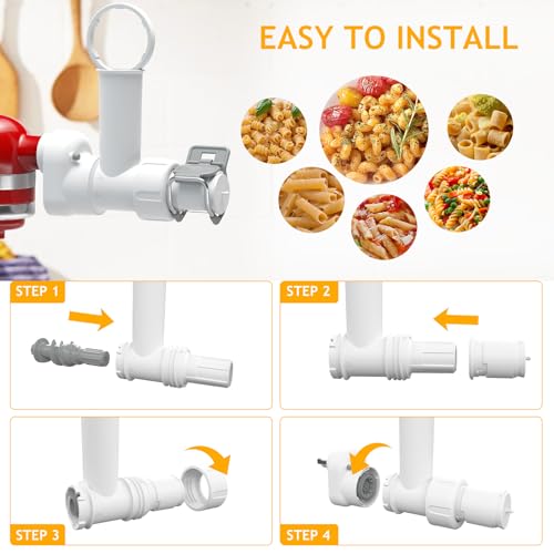 ZACME Pasta Maker Attachment for Kitchenaid Stand Mixer with 6 Different Shapes of Pasta Outlet, Durable Kitchenaid Accessories and Attachments, Dishwasher Safe - Image 5