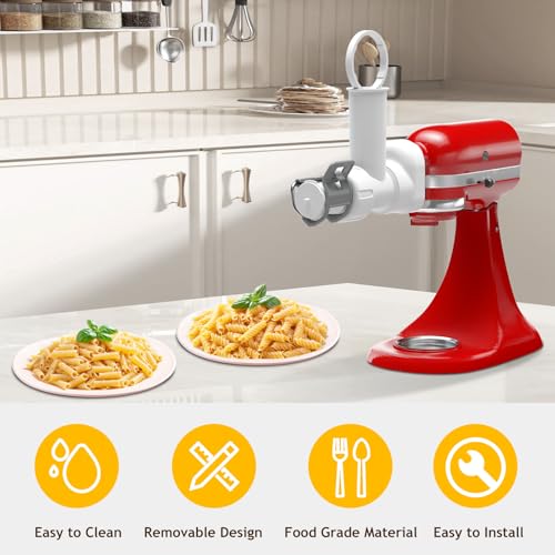 ZACME Pasta Maker Attachment for Kitchenaid Stand Mixer with 6 Different Shapes of Pasta Outlet, Durable Kitchenaid Accessories and Attachments, Dishwasher Safe - Image 3