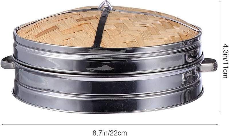 أونومور سلة بخارية من الفولاذ المقاوم للصدأ مع غطاء للزلابية والخبز والدمسم - Image 3