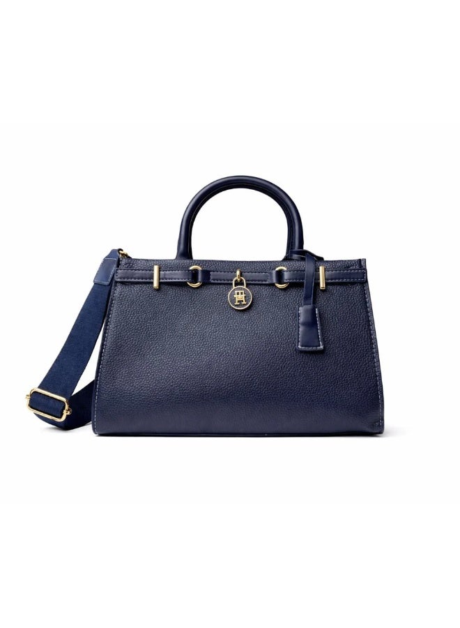 Hilfiger Denim Tommy Hilfiger's iconic American leather handbag - navy - Image 1