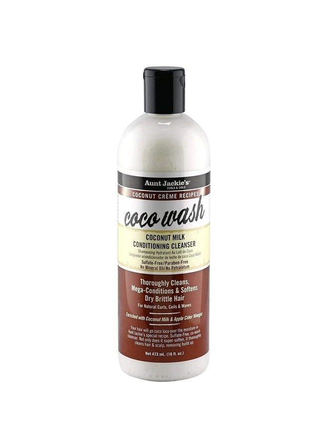 Aunt Jackie's Coconut Coco Wash Coconut Milk Conditioning Cleanser, 12 Oz - Image 1