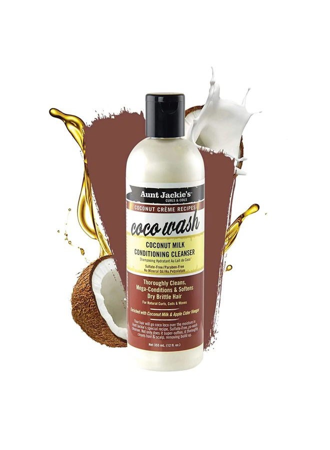 Aunt Jackie's Coconut Coco Wash Coconut Milk Conditioning Cleanser, 12 Oz - Image 4