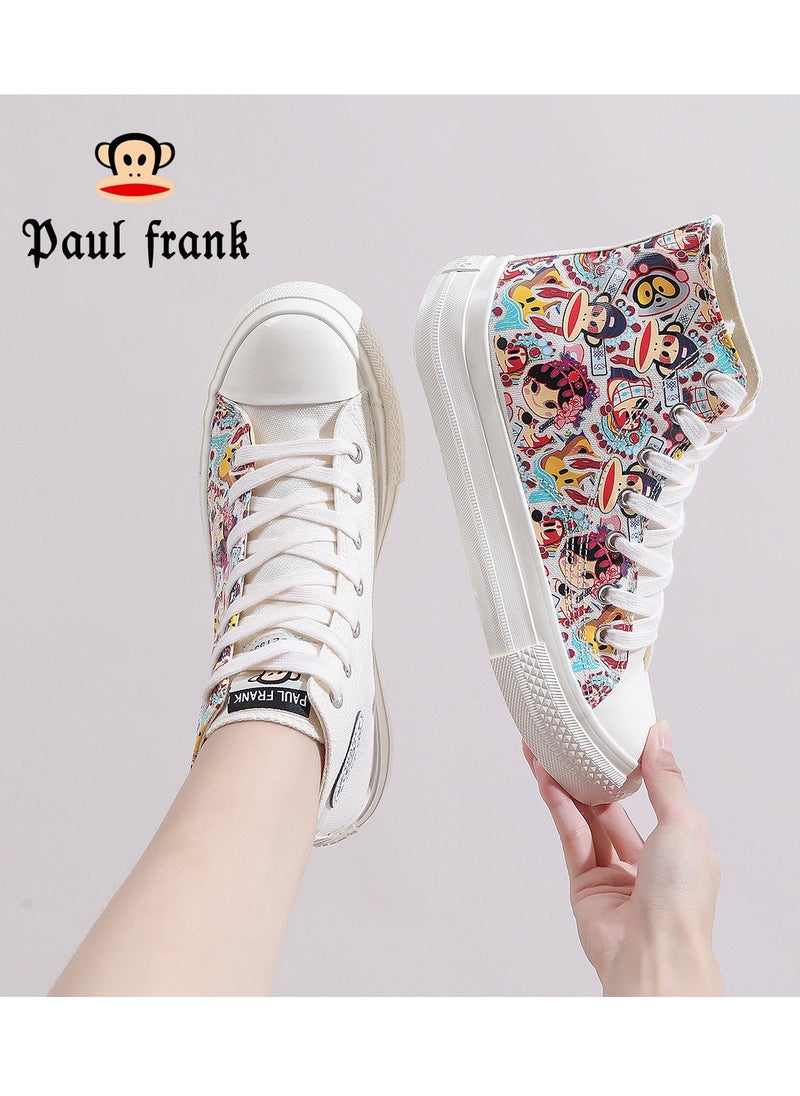 Paul Frank - High Top Canvas Versatile Graffiti Board Shoes For Female Students - Image 1