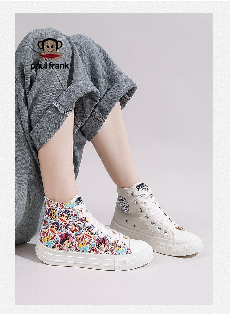 Paul Frank - High Top Canvas Versatile Graffiti Board Shoes For Female Students - Image 1