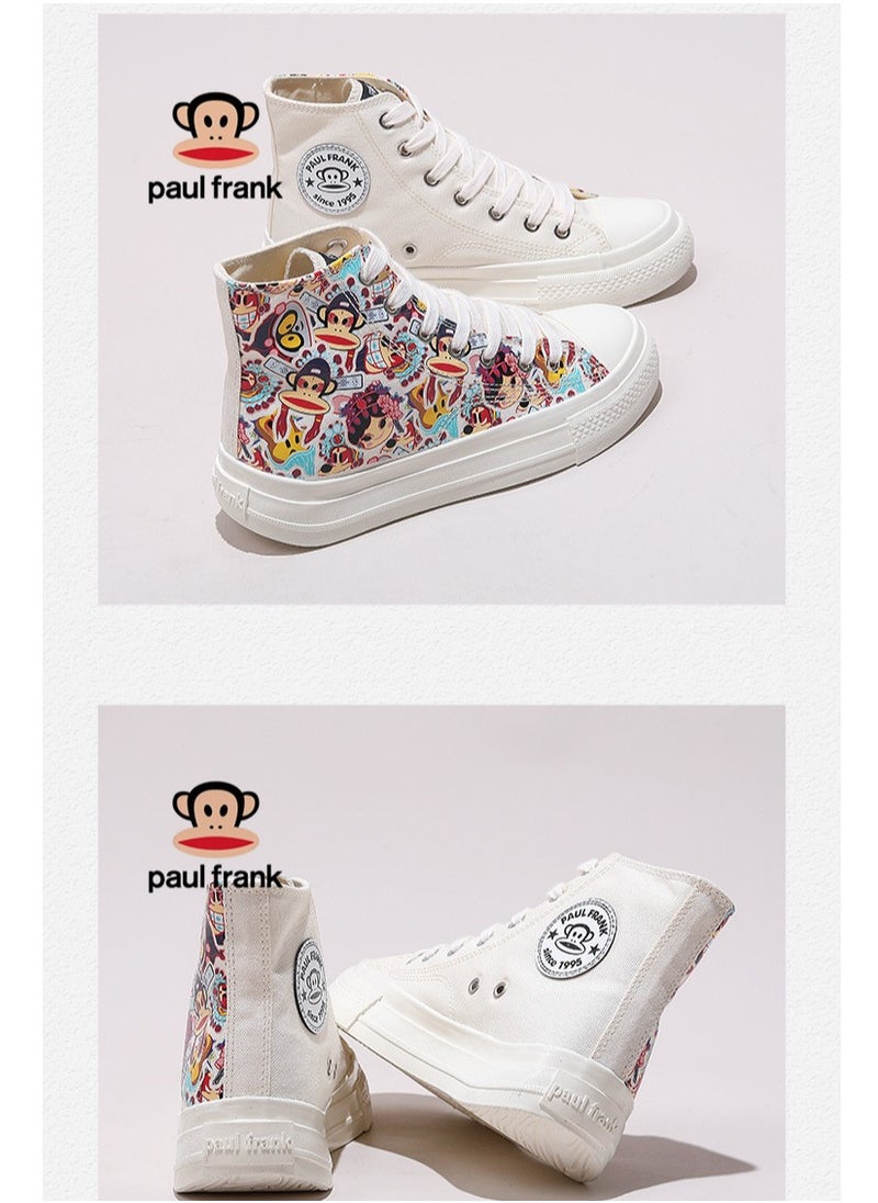 Paul Frank - High Top Canvas Versatile Graffiti Board Shoes For Female Students - Image 1