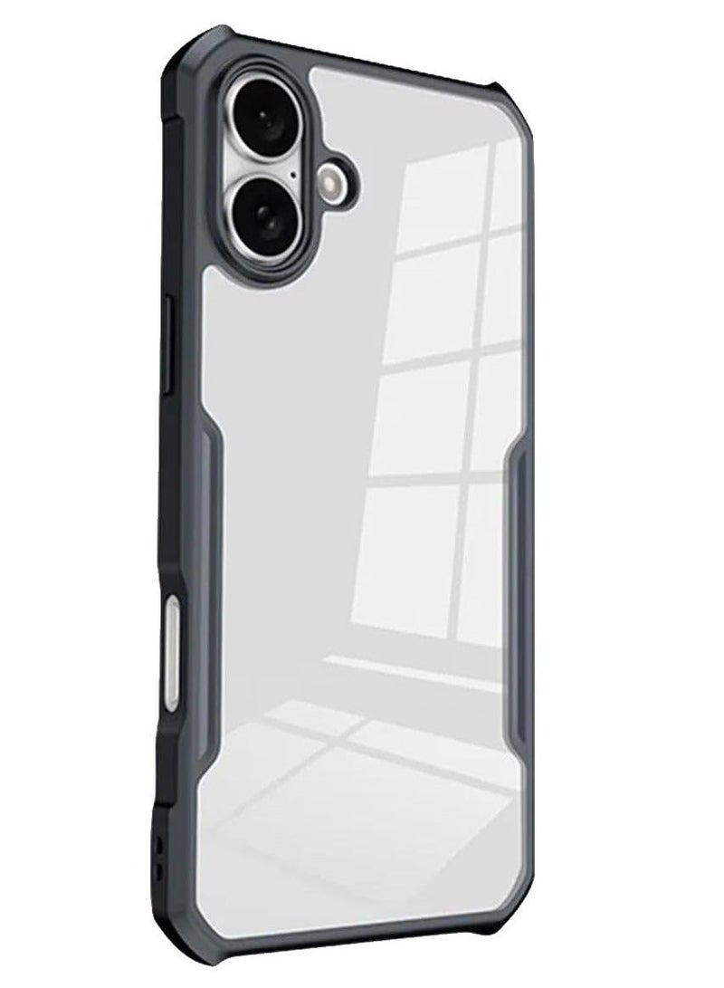Xundo Clear Case for iPhone 16 Plus | Premium Rugged | Durable Shock-absorbing Frame | Black Border | Thermoplastic Polyurethane | Airbag Anti-drop Protection - Clear - Image 2