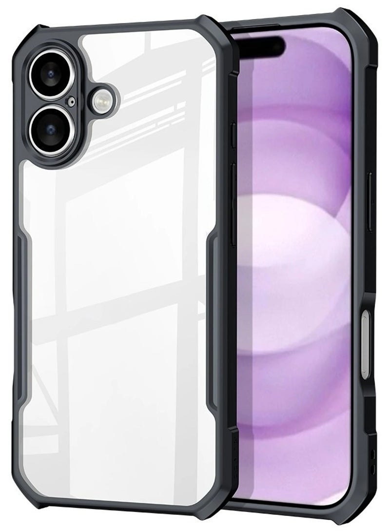 Xundo Clear Case for iPhone 16 Plus | Premium Rugged | Durable Shock-absorbing Frame | Black Border | Thermoplastic Polyurethane | Airbag Anti-drop Protection - Clear - Image 1