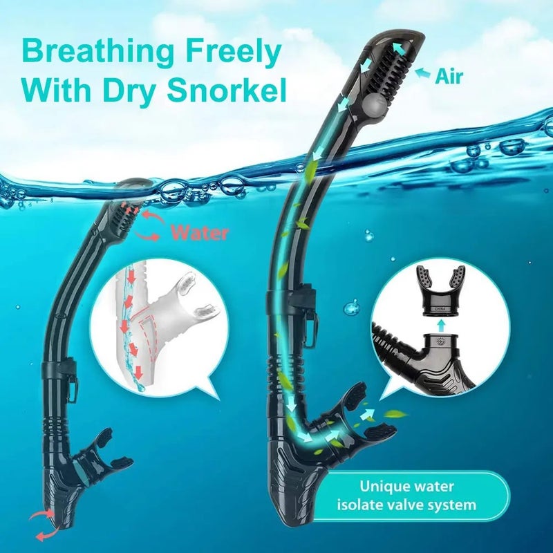 Bluejw Scuba Mask Diving Snorkel Set Snorkeling Mask with Anti-Fog Tempered Glass - Image 4
