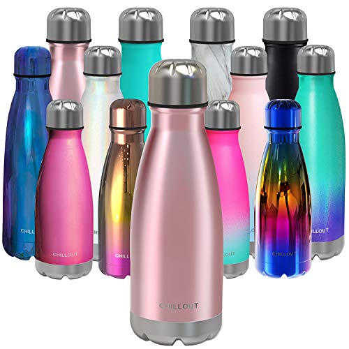 CHILLOUT LIFE Stainless Steel Water Bottle for Kids School: 12 oz Double Wall Insulated Cola Bottle Shape for Cold and Warm Drinks  BPA Free Metal Sports Bottle for Boys  Girls & Women - Image 1