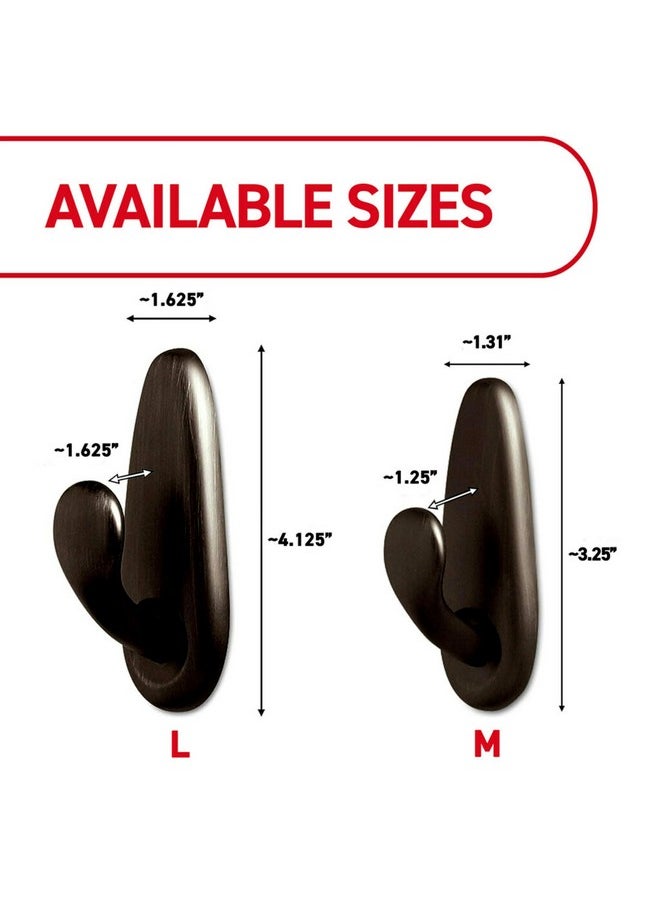 Command Command 5 lb Large Brushed Nickel Metal Hooks, 2 Hooks and 4 Command Strips, Damage Free Coat Hooks with Adhesive Strips, Forever Classic Hooks for Christmas Decorations  - Image 3
