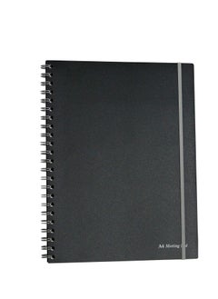 Pukka Pad Pukka Pad A4+ Spiral Bound Meeting Pad Notebook Single Line Diary 160 Pages, Ruled, 90gsm, 7mm Line, Perforated Page, Polyprop Cover, Elastic Closure, 9 Pocket Business Card Holder, A4 Storage Pocket  - Image 2