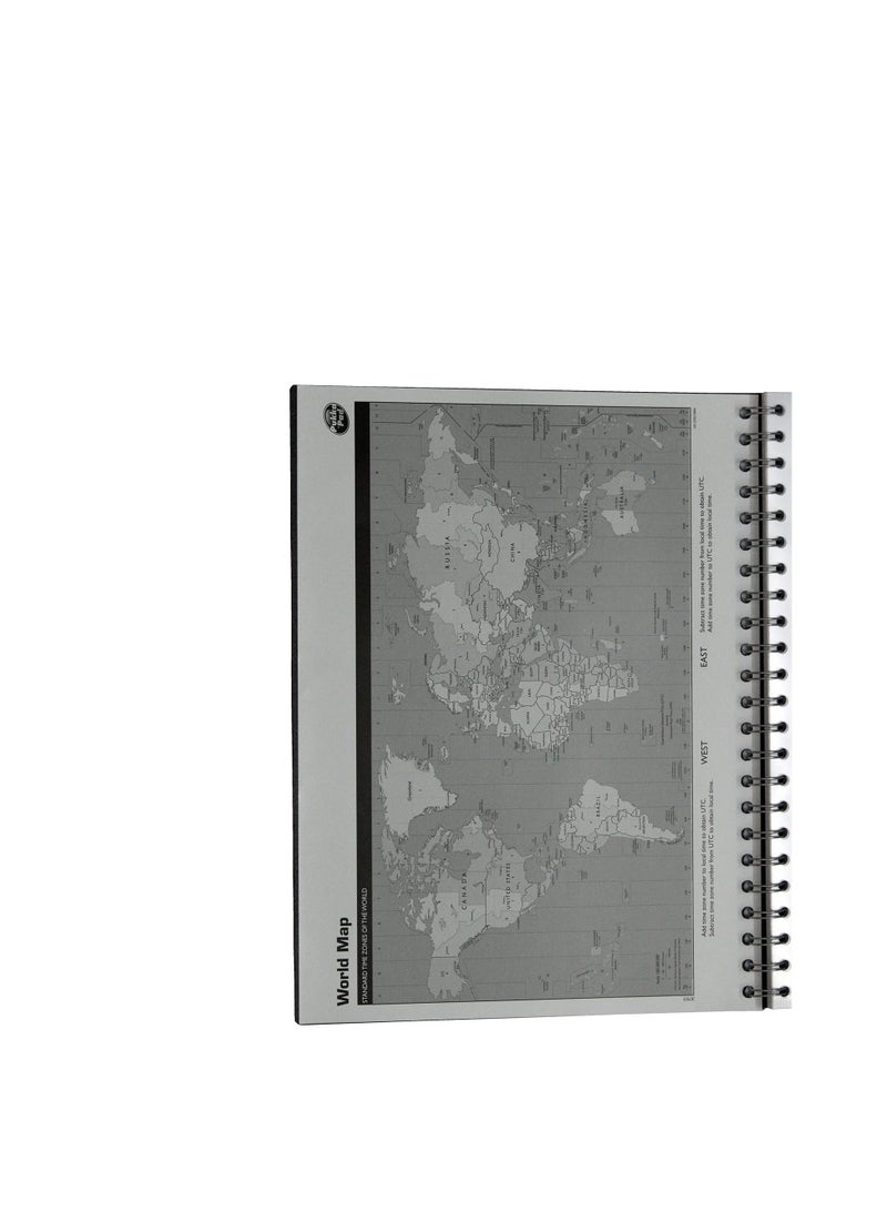 Pukka Pad Pukka Pad A4+ Spiral Bound Meeting Pad Notebook Single Line Diary 160 Pages, Ruled, 90gsm, 7mm Line, Perforated Page, Polyprop Cover, Elastic Closure, 9 Pocket Business Card Holder, A4 Storage Pocket - Image 5