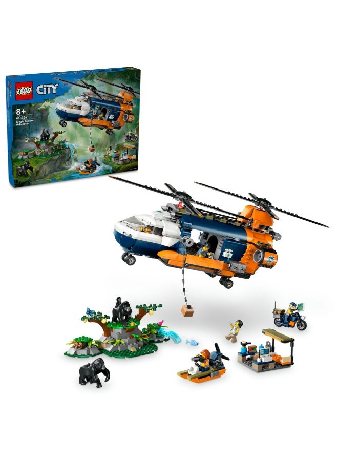 LEGO City Jungle Explorer Helicopter at Base Camp 60437 (881) Pieces - Image 1